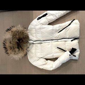 White SAM winter coat with fur